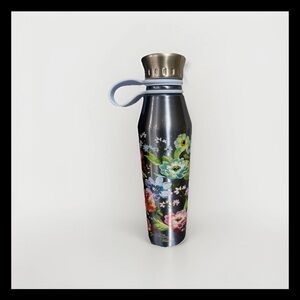 The Pioneer Woman Black Floral Water Bottle